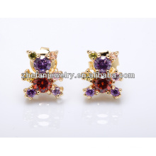 2018 wholesale gold plating fashion jewelry cubic zirconia earrings